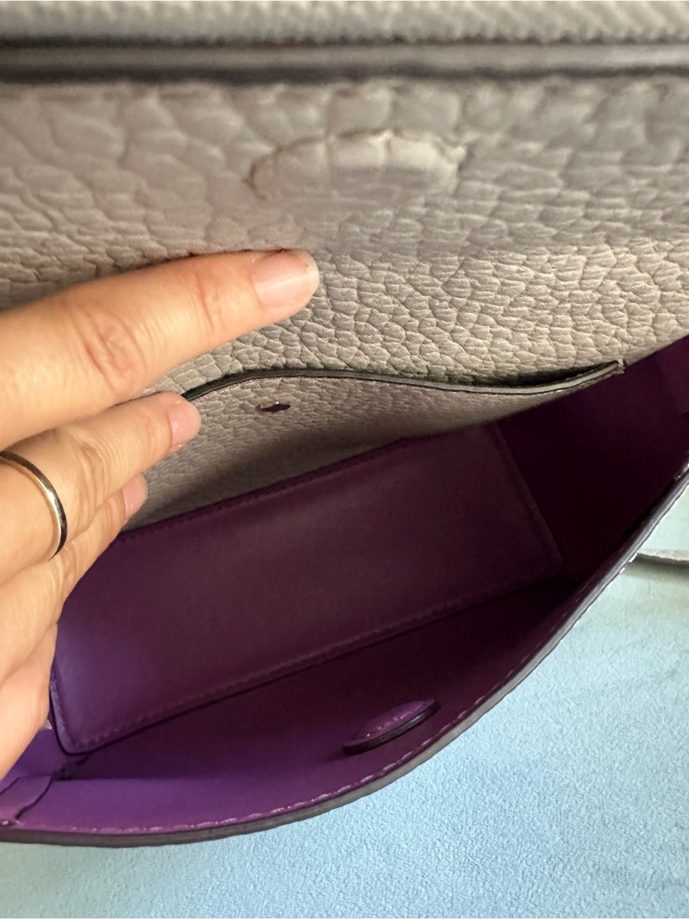 kate spade Pebbled Leather Crossbody Bag in Light Gray - Picture 11 of 17